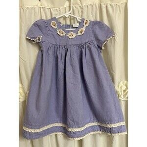Vintage Good Lad Linen Cotten Lavender Smock Dress 3T